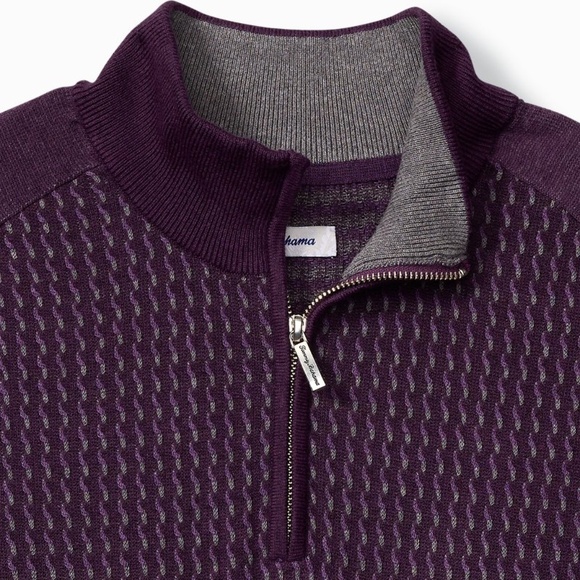 Tommy Bahama Men's Coastal Shores Half-Zip Sweater EUC - Picture 3 of 8